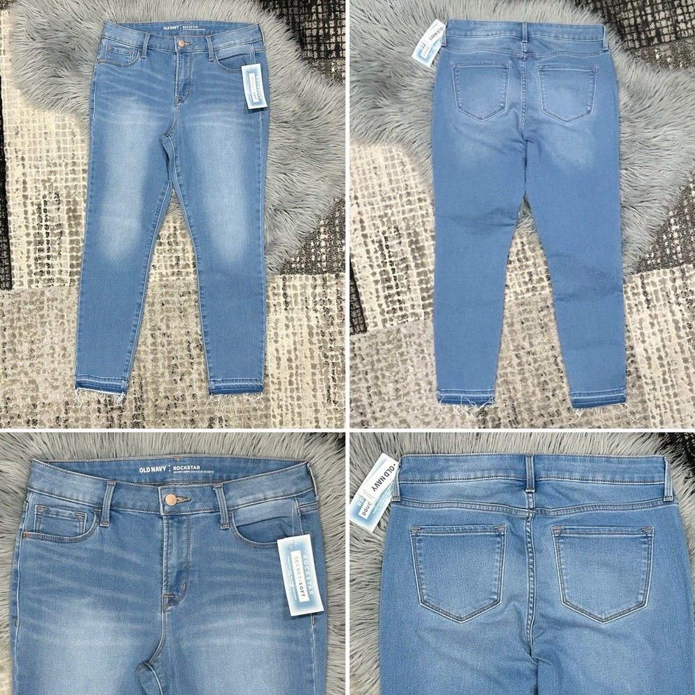 Old Navy Rockstar Womens Light Wash Secret Soft Skinny Jeans Stretch Size 10 NWT